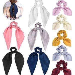 10 Scrunchies for Hair Women Bowknot Satin